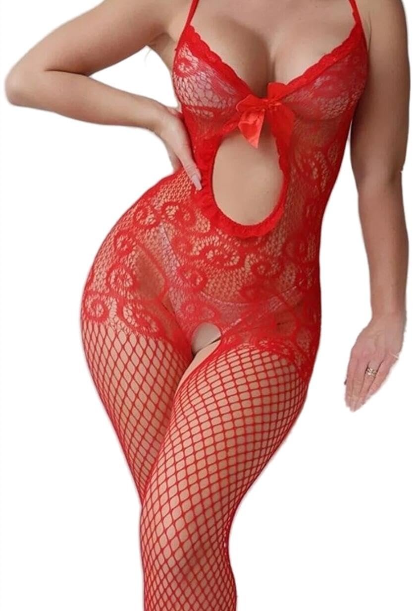 jacquard sexy lingerie open crotch one-piece fishnet stockings hollow tights who