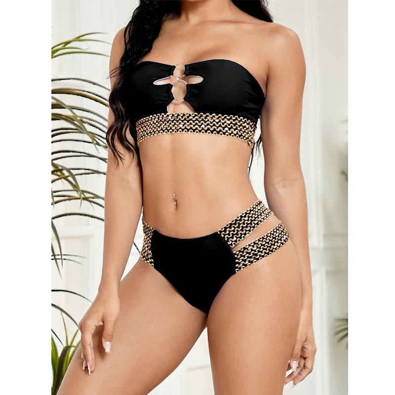 Metal Fitting Bra & G-String Thong – Beach & Pool Ready Swimwear Bikini Set