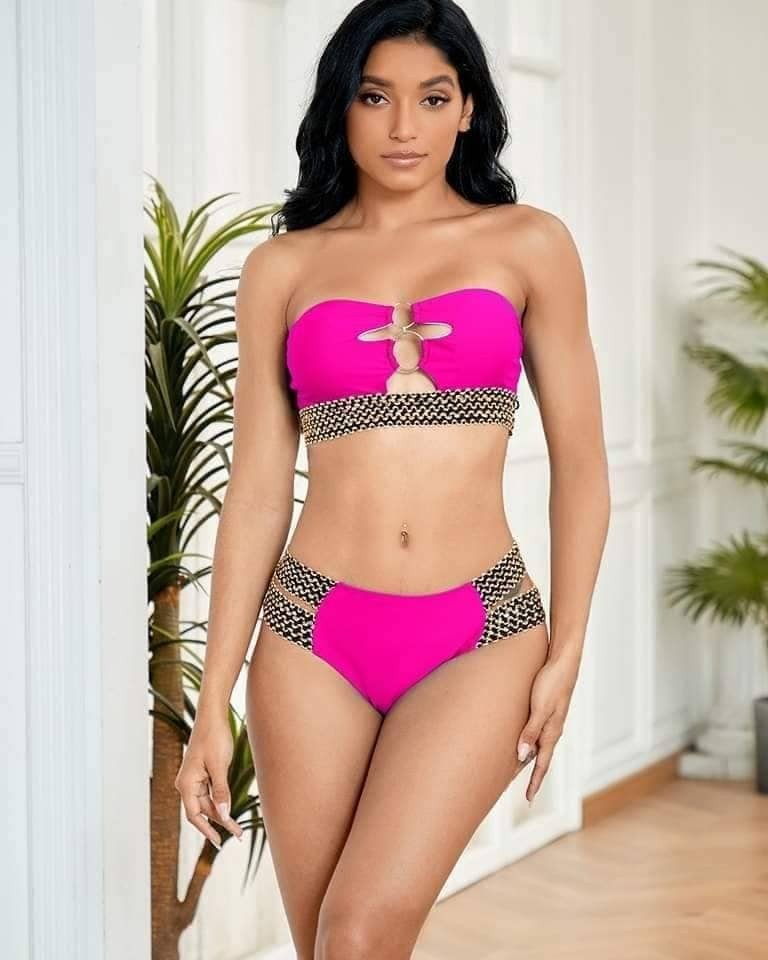 Metal Fitting Bra & G-String Thong – Beach & Pool Ready Swimwear Bikini Set